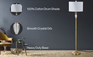 Scott 60" Crystal / Metal LED Floor Lamp