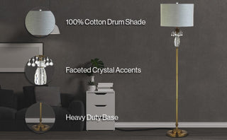 Dylan 61" Crystal / Metal LED Floor Lamp