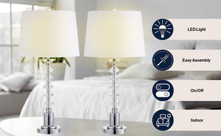 Sonny 28" Crystal LED Table Lamp, Set of 2