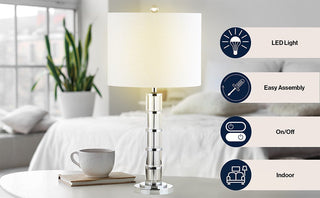 Linda 26" Crystal LED Table Lamp