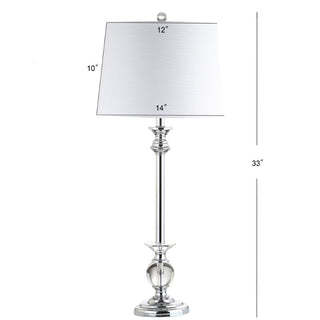 Pedro 33" Crystal/Metal LED Table Lamp, Set of 2