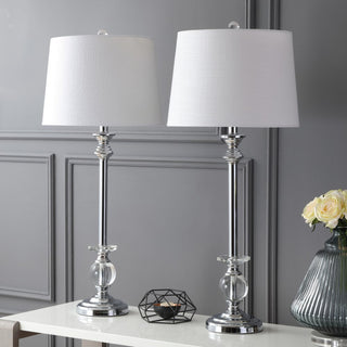 Pedro 33" Crystal/Metal LED Table Lamp, Set of 2