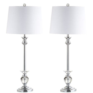 Pedro 33" Crystal/Metal LED Table Lamp, Set of 2