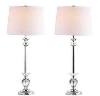 Pedro 33" Crystal/Metal LED Table Lamp, Set of 2