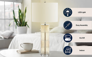 Carnaby 30" Glass/Crystal LED Table Lamp