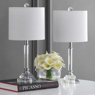 Okarito 19.5" Crystal Column/Metal LED Table Lamp