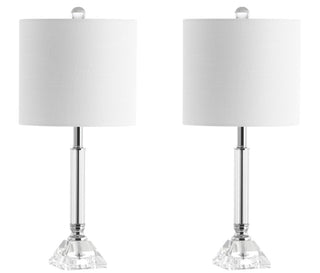 Okarito 19.5" Crystal Column/Metal LED Table Lamp