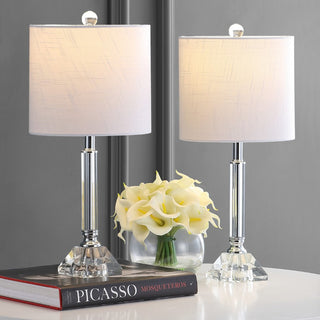 Okarito 19.5" Crystal Column/Metal LED Table Lamp