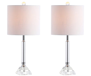 Okarito 19.5" Crystal Column/Metal LED Table Lamp