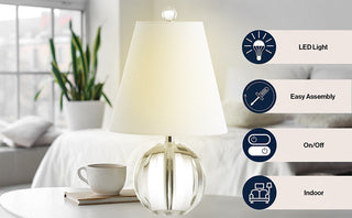 Northern 16" Crystal Ball/Metal LED Table Lamp