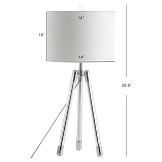 Atlas 30.5" Surveyor's Tripod Crystal/Metal LED Table Lamp