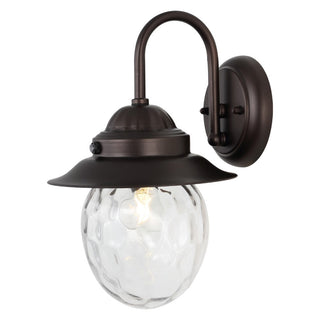 Hurricane 8.25" Farmhouse Industrial Iron/Glass Outdoor LED Sconce