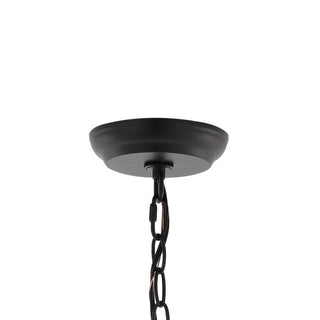 nordic 6.75" Farmhouse Industrial Iron/Glass Outdoor LED Pendant