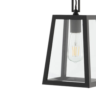 nordic 6.75" Farmhouse Industrial Iron/Glass Outdoor LED Pendant