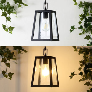 nordic 6.75" Farmhouse Industrial Iron/Glass Outdoor LED Pendant