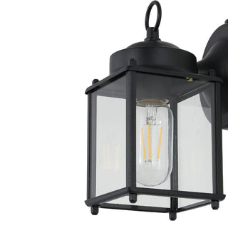 Globe 4.25" Farmhouse Industrial Iron/Glass Outdoor LED Sconce