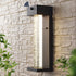 Turbo 5.13 Modern Industrial Iron/Glass Seeded Glass with Dusk-to-Dawn Sensor Integrated LED Outdoor Sconce