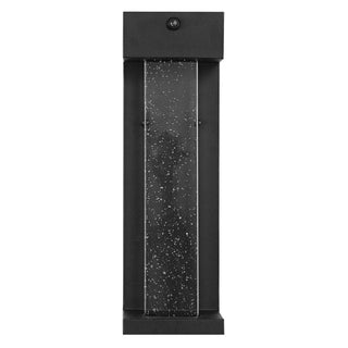 Turbo 5.13" Modern Industrial Iron/Glass Seeded Glass with Dusk-to-Dawn Sensor Integrated LED Outdoor Sconce