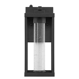 Shoji 4.75" Industrial Vintage Iron/Glass Seeded Glass with Dusk-to-Dawn Sensor Integrated LED Outdoor Sconce