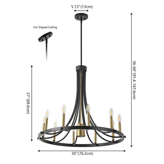 Mansfield Adjustable Iron Transitional Modern LED Chandelier