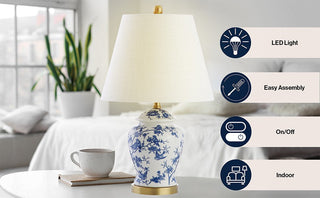 Danny 22" Chinoiserie LED Table Lamp