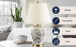 Danny 22" Chinoiserie LED Table Lamp