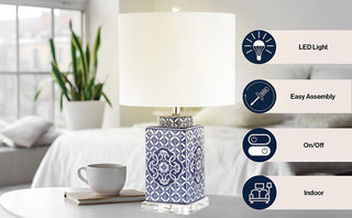 Luna 23" Chinoiserie LED Table Lamp