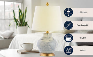 Skyler 20.5" Marbleized Ceramic LED Table Lamp