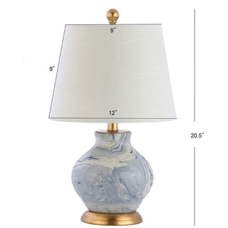 Skyler 20.5" Marbleized Ceramic LED Table Lamp