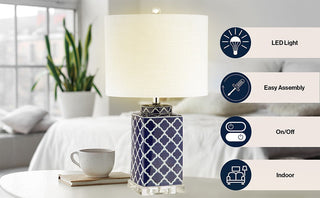 Anna 23" Chinoiserie LED Table Lamp