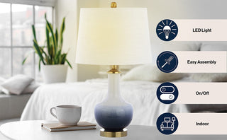 Joe 25" Ceramic/Brass LED Table Lamp