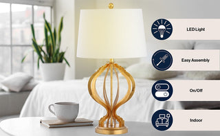 Kade 28.5" Metal Trellis LED Table Lamp