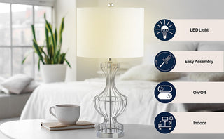 Milan 28" Metal Wire Frame LED Table Lamp