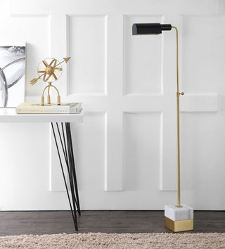 Felix 56.5" Adjustable Brass Library LED Floor Lamp