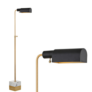 Felix 56.5" Adjustable Brass Library LED Floor Lamp