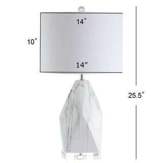 Royal 25.5" Ceramic Marble/Crystal LED Table Lamp