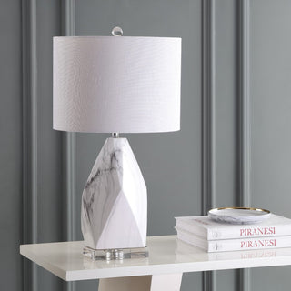 Royal 25.5" Ceramic Marble/Crystal LED Table Lamp