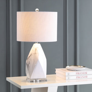 Royal 25.5" Ceramic Marble/Crystal LED Table Lamp