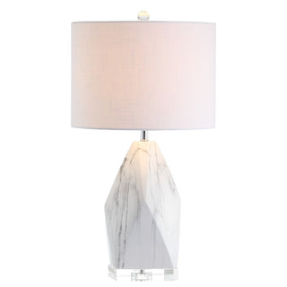 Royal 25.5" Ceramic Marble/Crystal LED Table Lamp