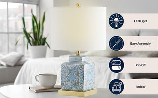 Koda 22" Ceramic/Metal Ginger Jar LED Table Lamp