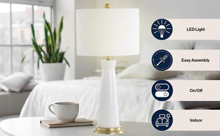 Coleman 29" Ceramic Column LED Table Lamp