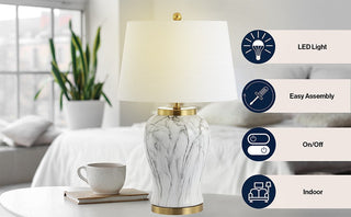 Winter 28" Ceramic Marble LED Table Lamp