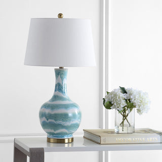 Branch 30.5" Striped Ceramic/Metal LED Table Lamp