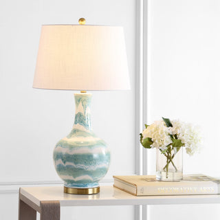 Branch 30.5" Striped Ceramic/Metal LED Table Lamp