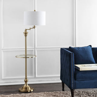 Iris 60" Metal/Glass LED Side Table and Floor Lamp