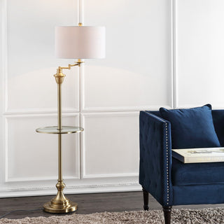 Iris 60" Metal/Glass LED Side Table and Floor Lamp