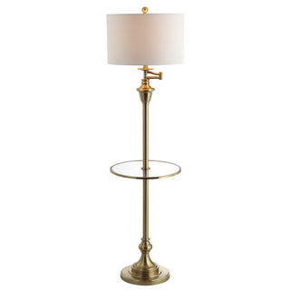 Iris 60" Metal/Glass LED Side Table and Floor Lamp