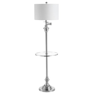 Iris 60" Metal/Glass LED Side Table and Floor Lamp