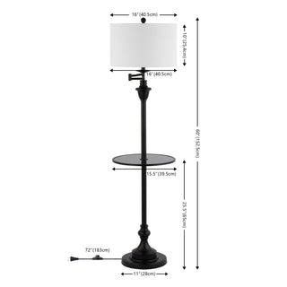 Iris 60" Metal/Glass LED Side Table and Floor Lamp