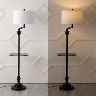 Iris 60" Metal/Glass LED Side Table and Floor Lamp